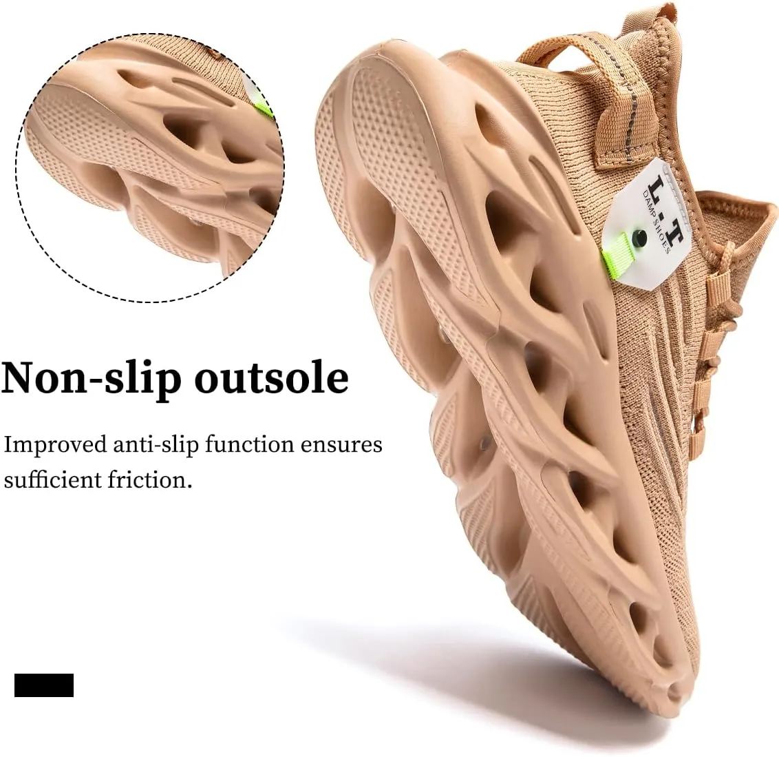 Mens Slip On Running Shoes Athletic Walking Trainers Non Slip Lightweight Breathable Mesh Tennis Comfortable Fashion Sneakers