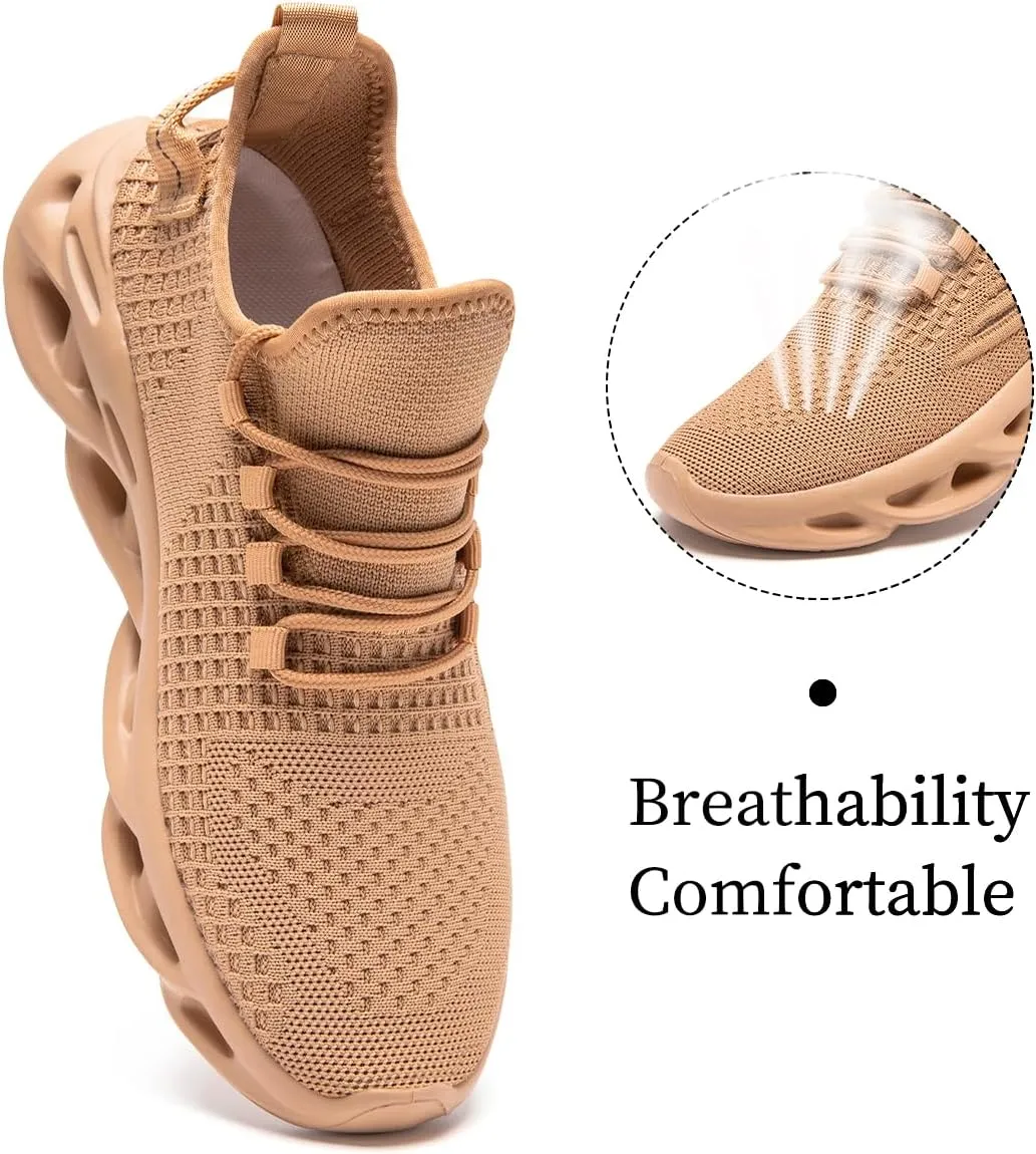 Mens Slip On Running Shoes Athletic Walking Trainers Non Slip Lightweight Breathable Mesh Tennis Comfortable Fashion Sneakers