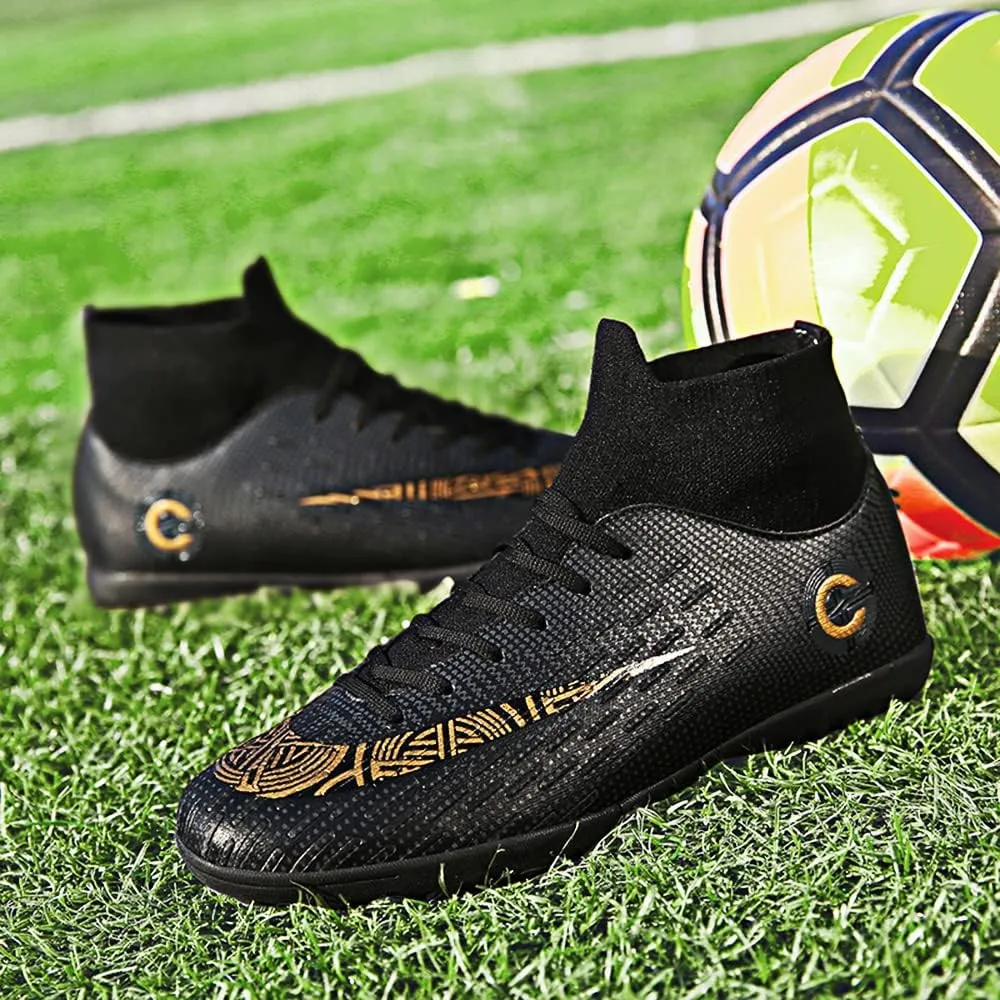 Mens Soccer Cleats Football Boots High-Top Outdoor/Indoor Training Athletic Sneaker