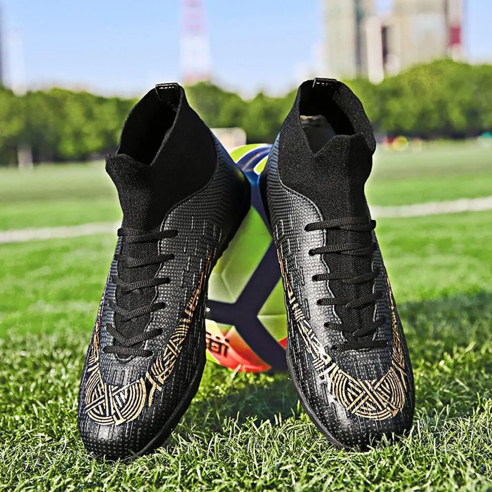 Mens Soccer Cleats Football Boots High-Top Outdoor/Indoor Training Athletic Sneaker