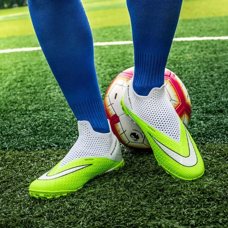 Mens Soccer Cleats Professional High-Top Lightweight Breathable Athletic,Indoor/Outdoor Competition/Training