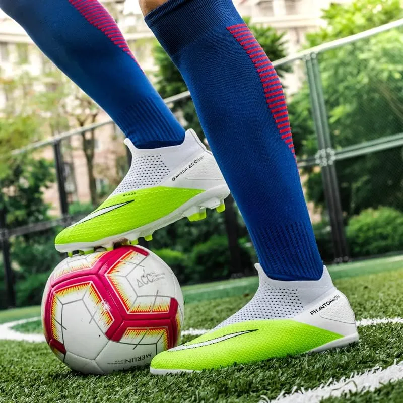Mens Soccer Cleats Professional High-Top Lightweight Breathable Athletic,Indoor/Outdoor Competition/Training