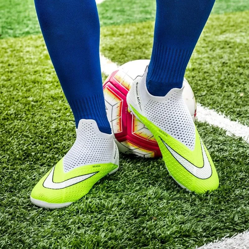 Mens Soccer Cleats Professional High-Top Lightweight Breathable Athletic,Indoor/Outdoor Competition/Training