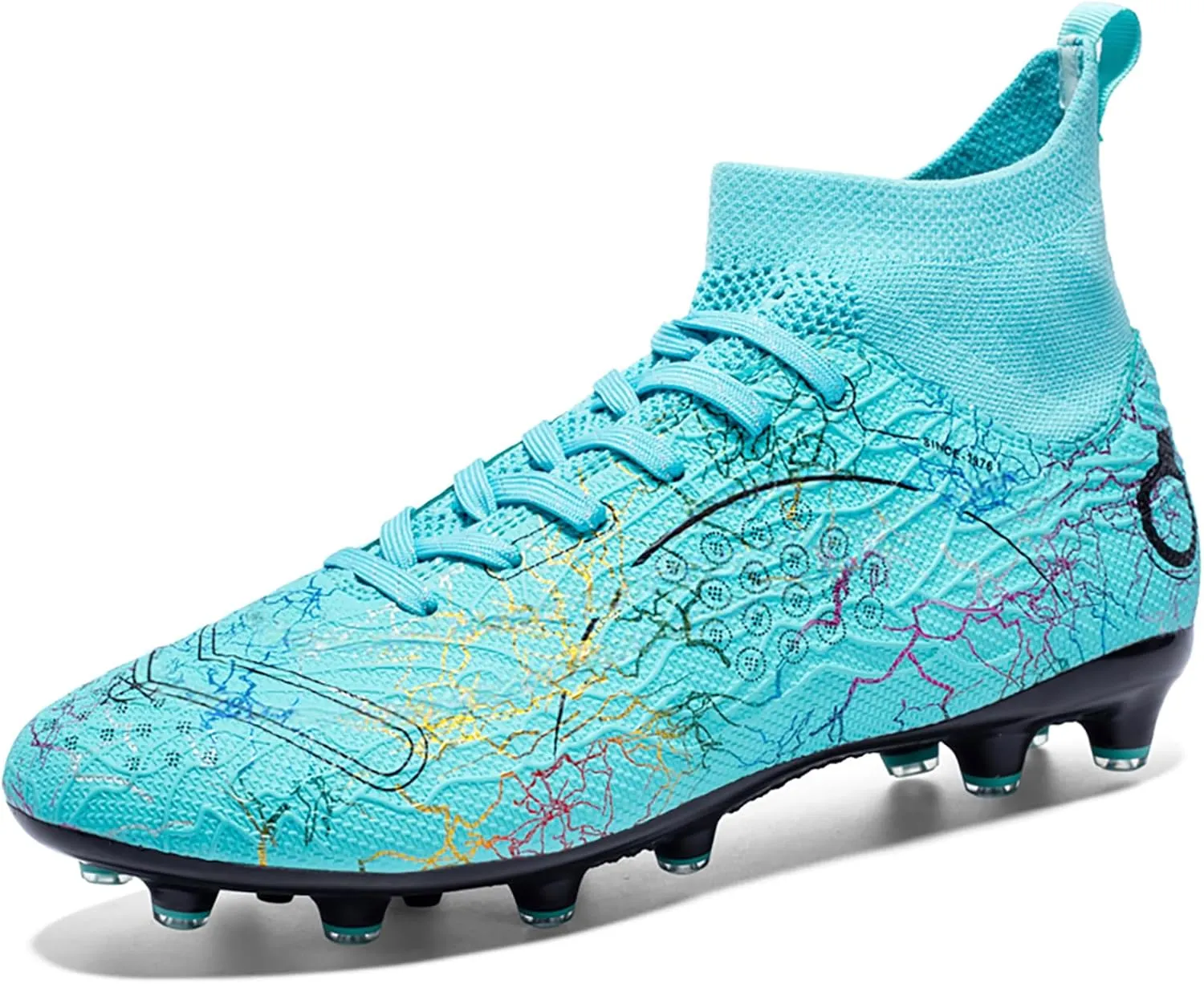 Men's Soccer Shoes High-Top Soccer Cleats Outdoor Breathable Athletic Professional Spikes Youth Boys Football Shoes Unisex