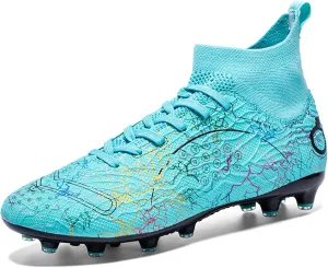 Men's Soccer Shoes High-Top Soccer Cleats Outdoor Breathable Athletic Professional Spikes Youth Boys Football Shoes Unisex