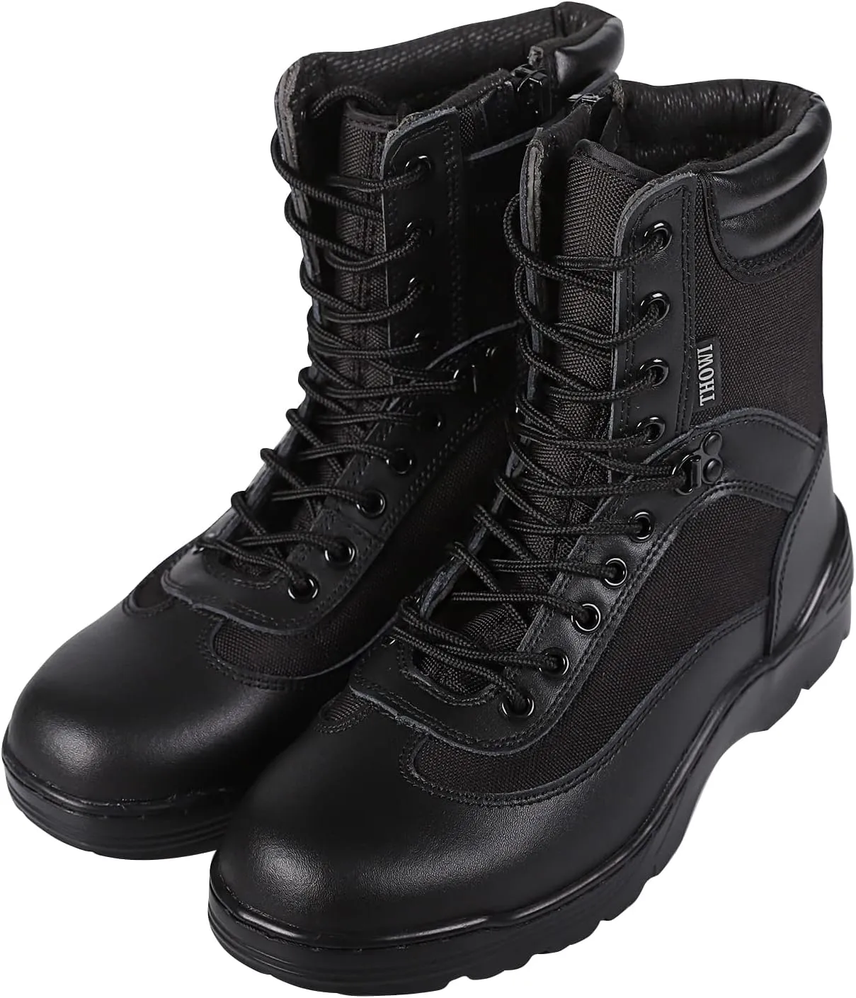 Men's Tactical Boots, Military Boots Army Boots Combat Boots With Side Zipper Black
