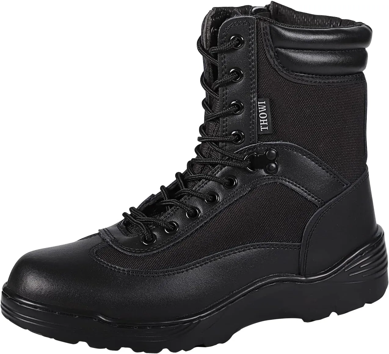 Men's Tactical Boots, Military Boots Army Boots Combat Boots With Side Zipper Black