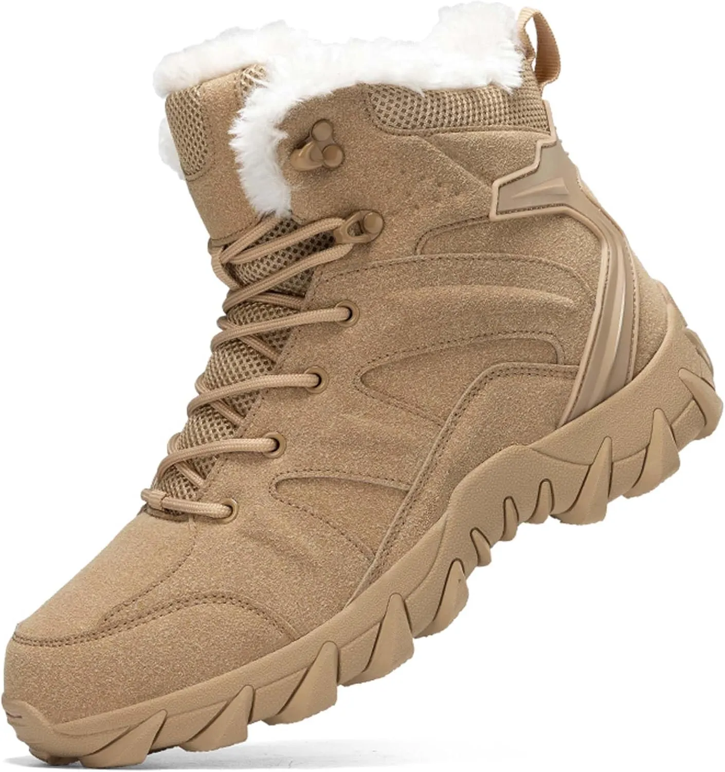 Men's Velvet Thickened Outdoor Hiking Tactical Boots Training Military Boots Waterproof Anti Slip Wear-Resistant Tactical Boots Work Boots Combat Boots