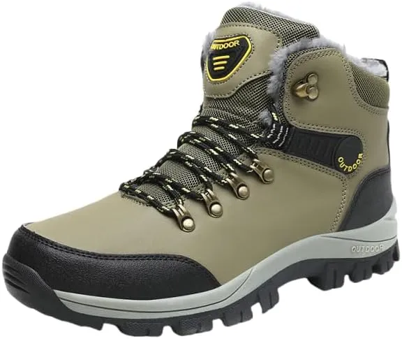 Men's Waterproof Hiking Boots Anti-Slip Lightweight Outdoor Mid Top Ankle Boot for Men Breathable Hiker Trekking Trails Shoes