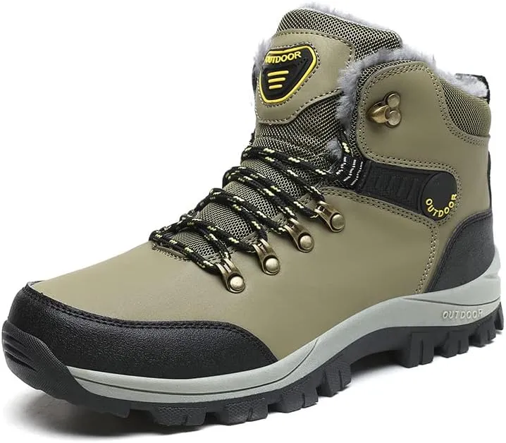 Men's Waterproof Hiking Boots Anti-Slip Lightweight Outdoor Mid Top Ankle Boot for Men Breathable Hiker Trekking Trails Shoes