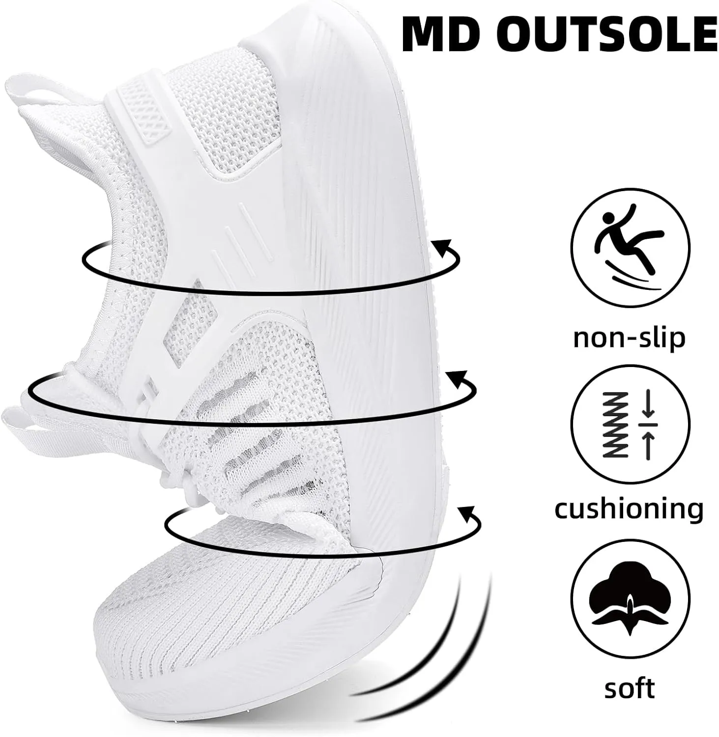 Mens Wide Running Shoes Walking Tennis Shoes Cushioning Wide Sneakers Slip On Sports Work Gym Outdoor Running Sneakers Comfort Lightweight