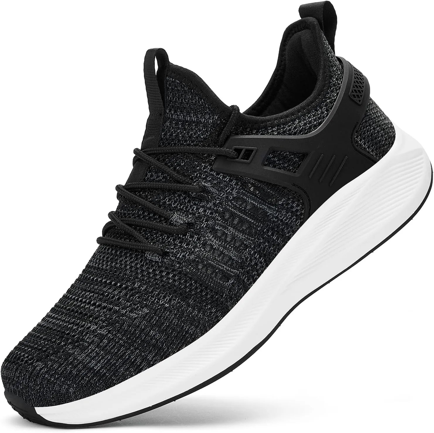Mens Wide Running Shoes Walking Tennis Shoes Cushioning Wide Sneakers Slip On Sports Work Gym Outdoor Running Sneakers Comfort Lightweight