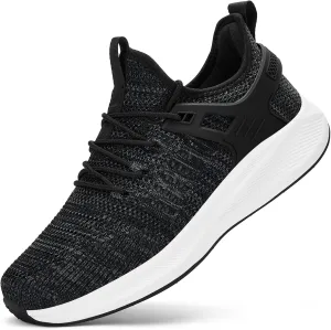 Mens Wide Running Shoes Walking Tennis Shoes Cushioning Wide Sneakers Slip On Sports Work Gym Outdoor Running Sneakers Comfort Lightweight