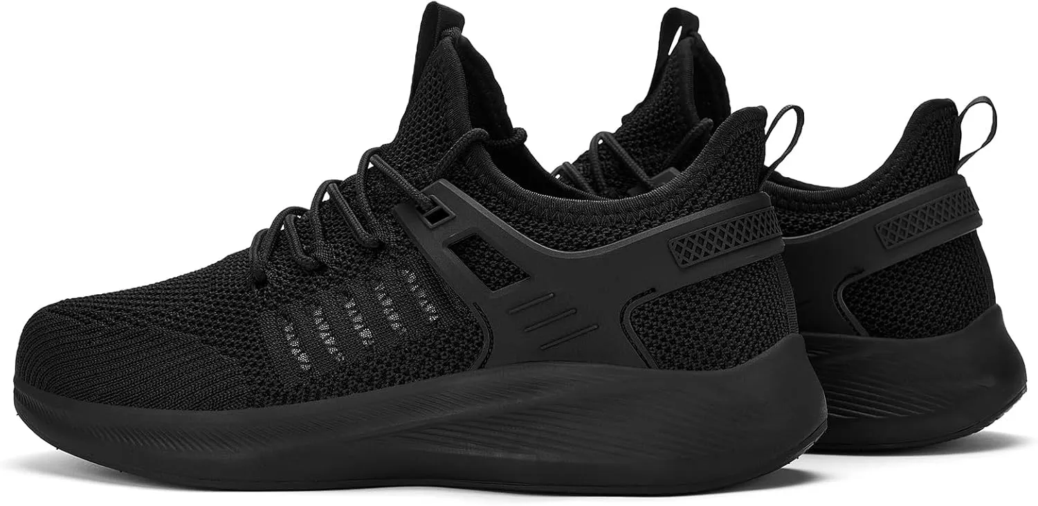 Mens Wide Running Shoes Walking Tennis Shoes Cushioning Wide Sneakers Slip On Sports Work Gym Outdoor Running Sneakers Comfort Lightweight