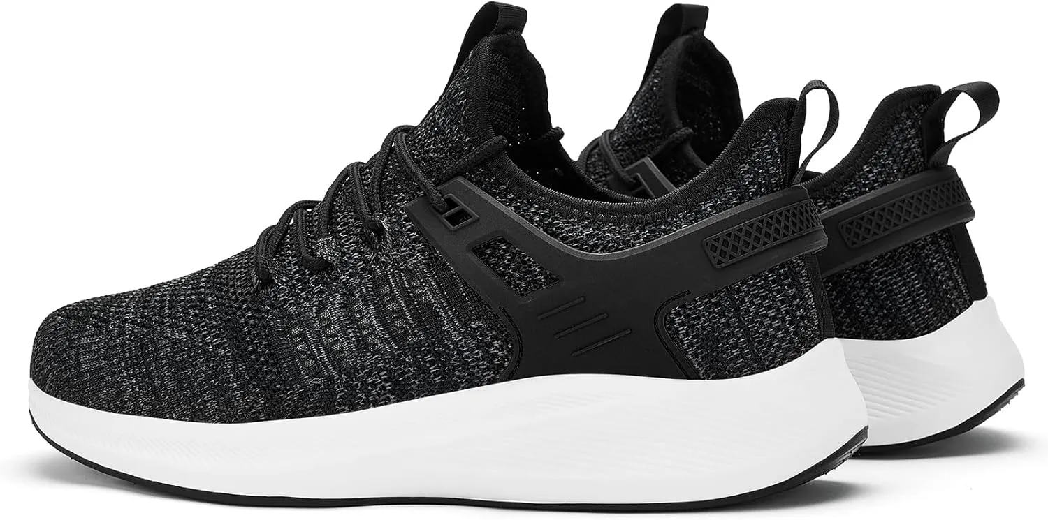 Mens Wide Running Shoes Walking Tennis Shoes Cushioning Wide Sneakers Slip On Sports Work Gym Outdoor Running Sneakers Comfort Lightweight