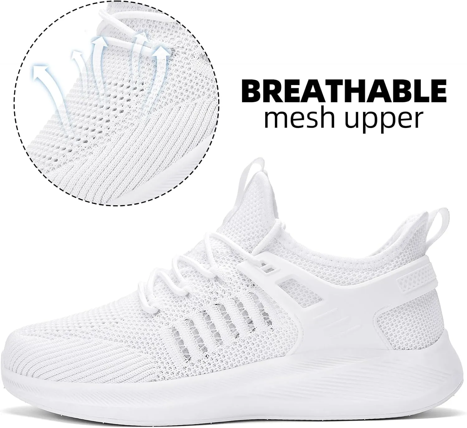 Mens Wide Running Shoes Walking Tennis Shoes Cushioning Wide Sneakers Slip On Sports Work Gym Outdoor Running Sneakers Comfort Lightweight