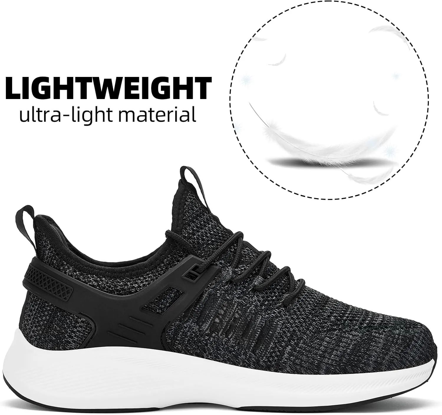 Mens Wide Running Shoes Walking Tennis Shoes Cushioning Wide Sneakers Slip On Sports Work Gym Outdoor Running Sneakers Comfort Lightweight
