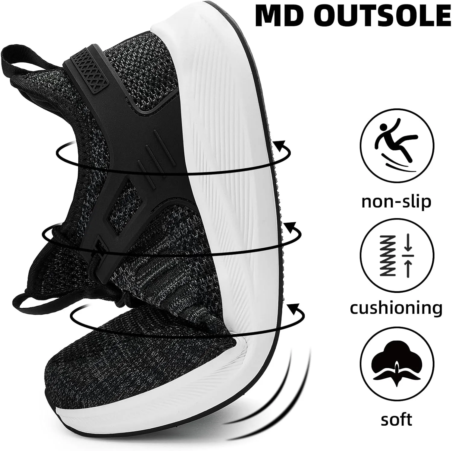Mens Wide Running Shoes Walking Tennis Shoes Cushioning Wide Sneakers Slip On Sports Work Gym Outdoor Running Sneakers Comfort Lightweight