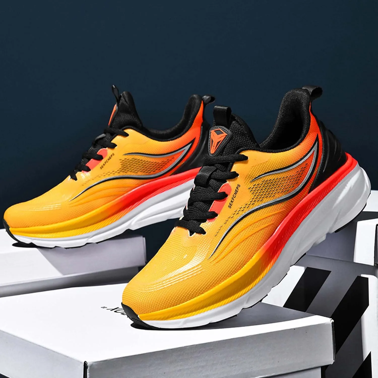 Men's Women's Running Shoes Anti-Slip Athletic Trainers Fashion Sneakers Breathable Fitness Jogging Shoes Outdoor Road Trail Running Shoes