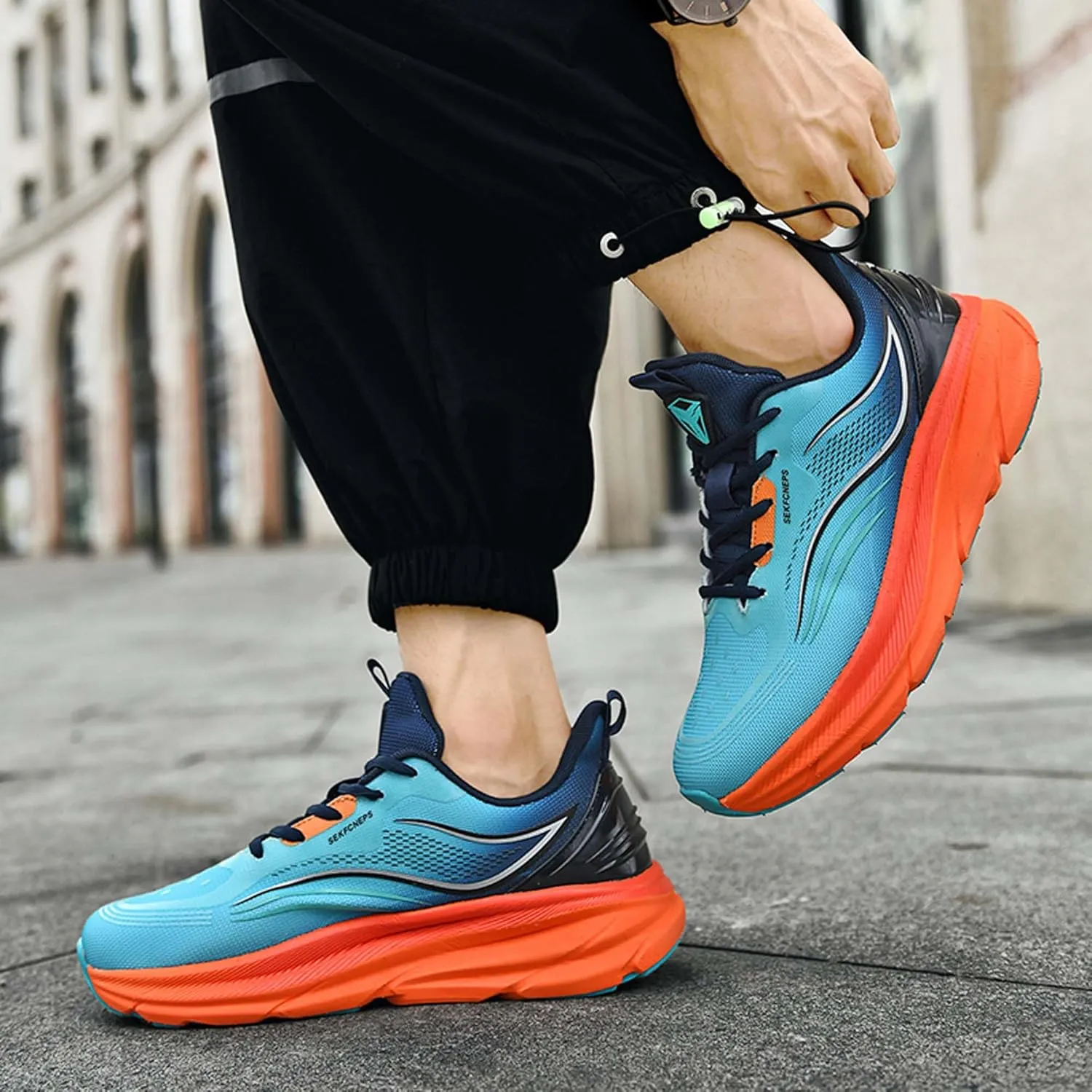 Men's Women's Running Shoes Anti-Slip Athletic Trainers Fashion Sneakers Breathable Fitness Jogging Shoes Outdoor Road Trail Running Shoes