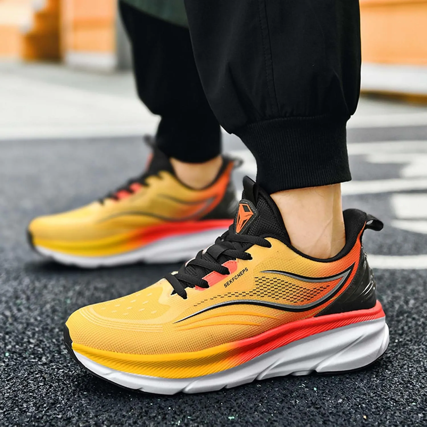 Men's Women's Running Shoes Anti-Slip Athletic Trainers Fashion Sneakers Breathable Fitness Jogging Shoes Outdoor Road Trail Running Shoes