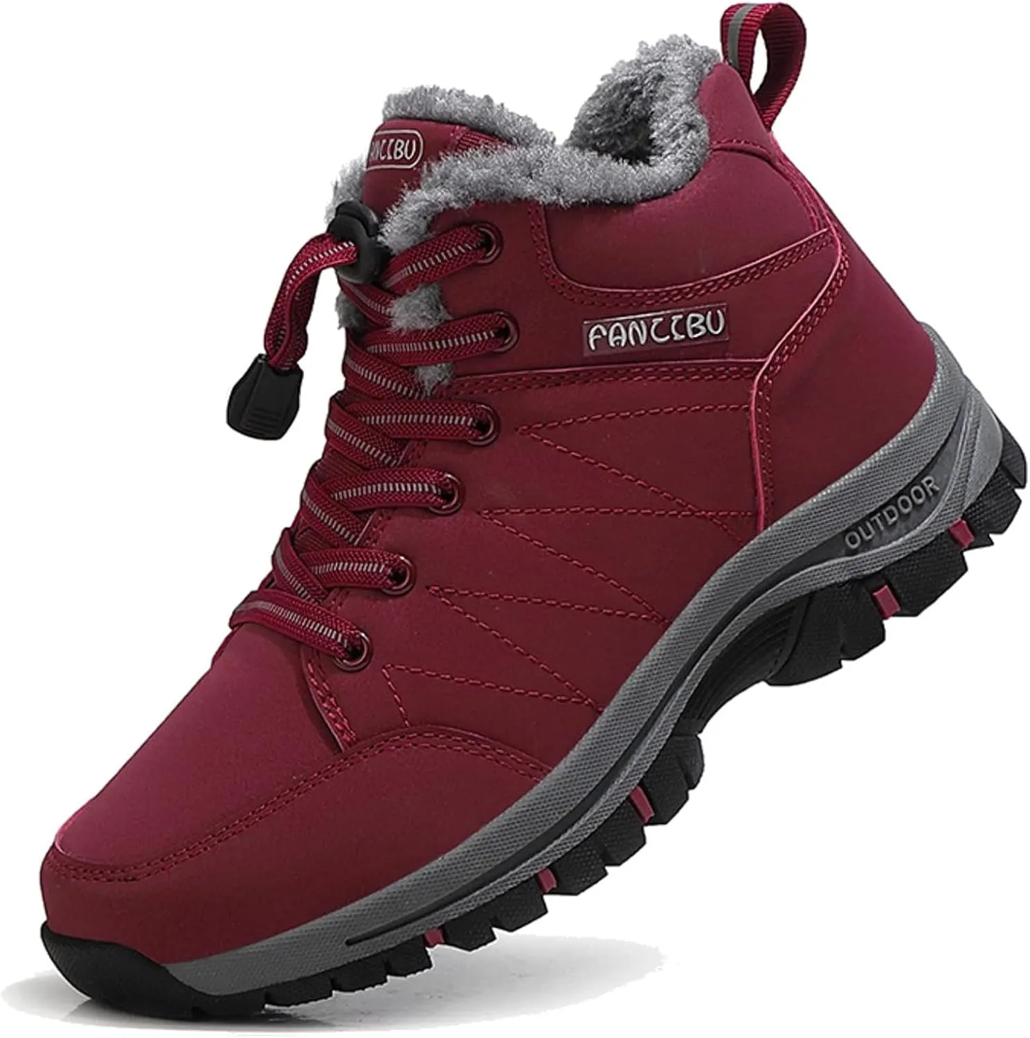 Moodeng Women's Winter Snow Boots Outdoor Hiking Boots Warm Waterproof Ankle Booties for Walking and Anti-Slip