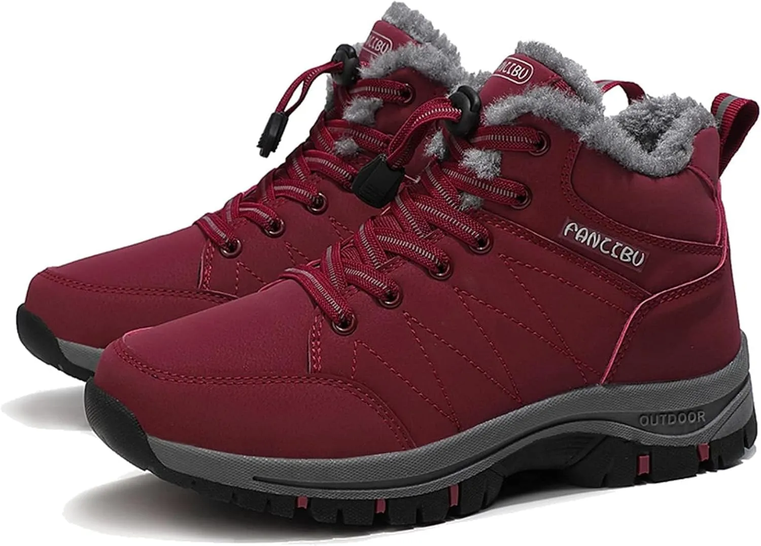 Moodeng Women's Winter Snow Boots Outdoor Hiking Boots Warm Waterproof Ankle Booties for Walking and Anti-Slip