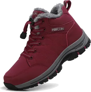 Moodeng Women's Winter Snow Boots Outdoor Hiking Boots Warm Waterproof Ankle Booties for Walking and Anti-Slip