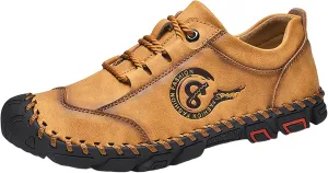 New Men's Casual Shoes Handmade Outdoor Travel Fashion Versatile British Leather Shoes Mens Go Walk Max Sneaker