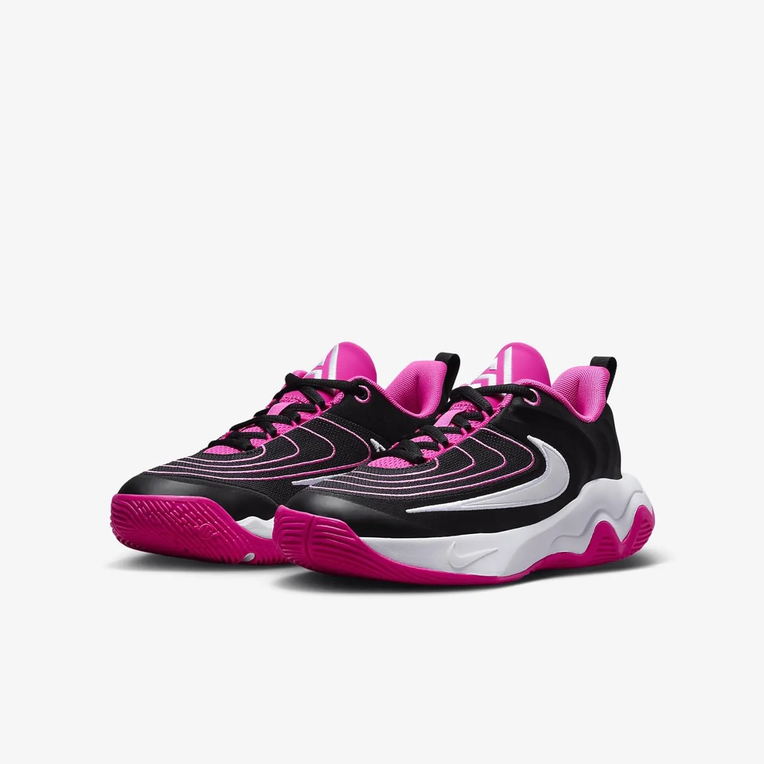 Nike Giannis Immortality 4 Big Kids' Basketball Shoes (FZ6734-004, Black/Laser Fuchsia/White)