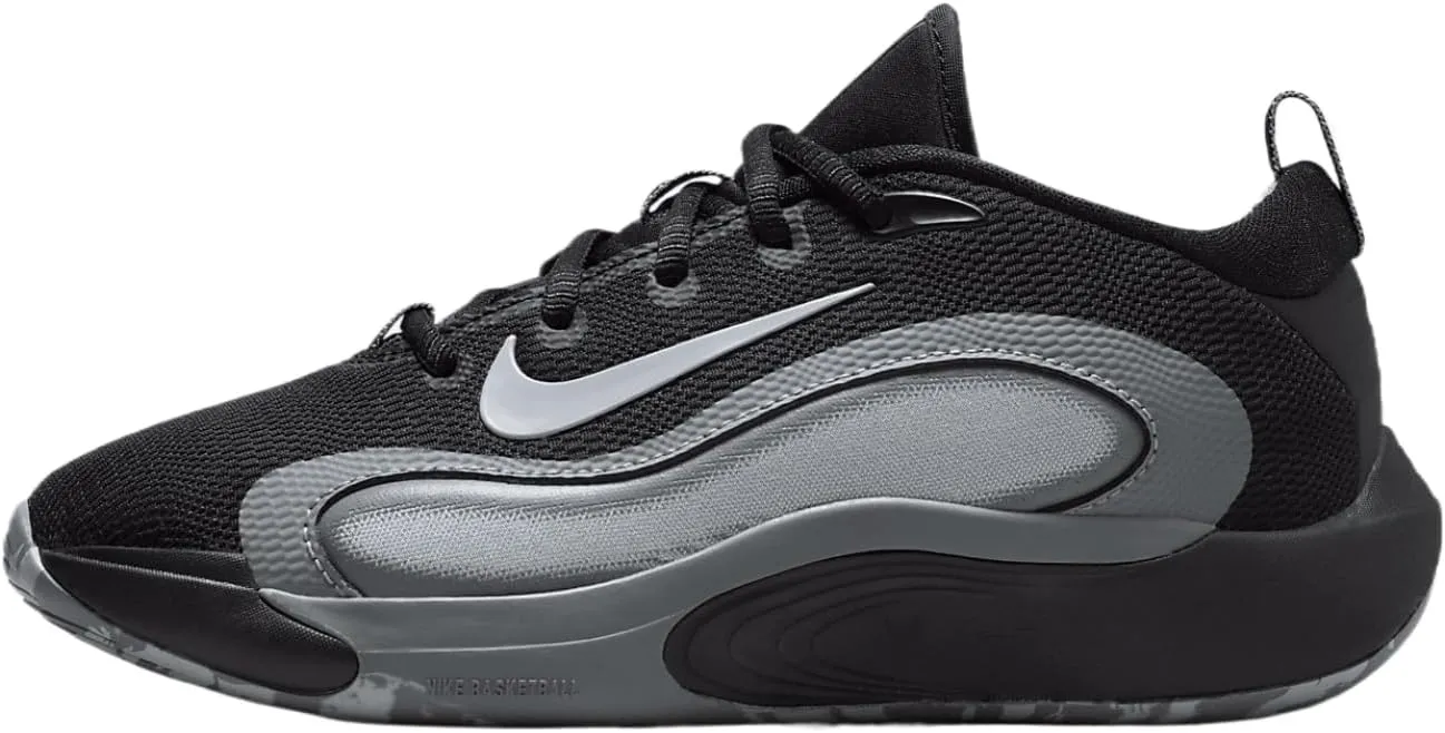 Nike IsoFly Big Kids' Basketball Shoes (FN4384-001, Black/Cool Grey/White/Wolf Grey) Size 2