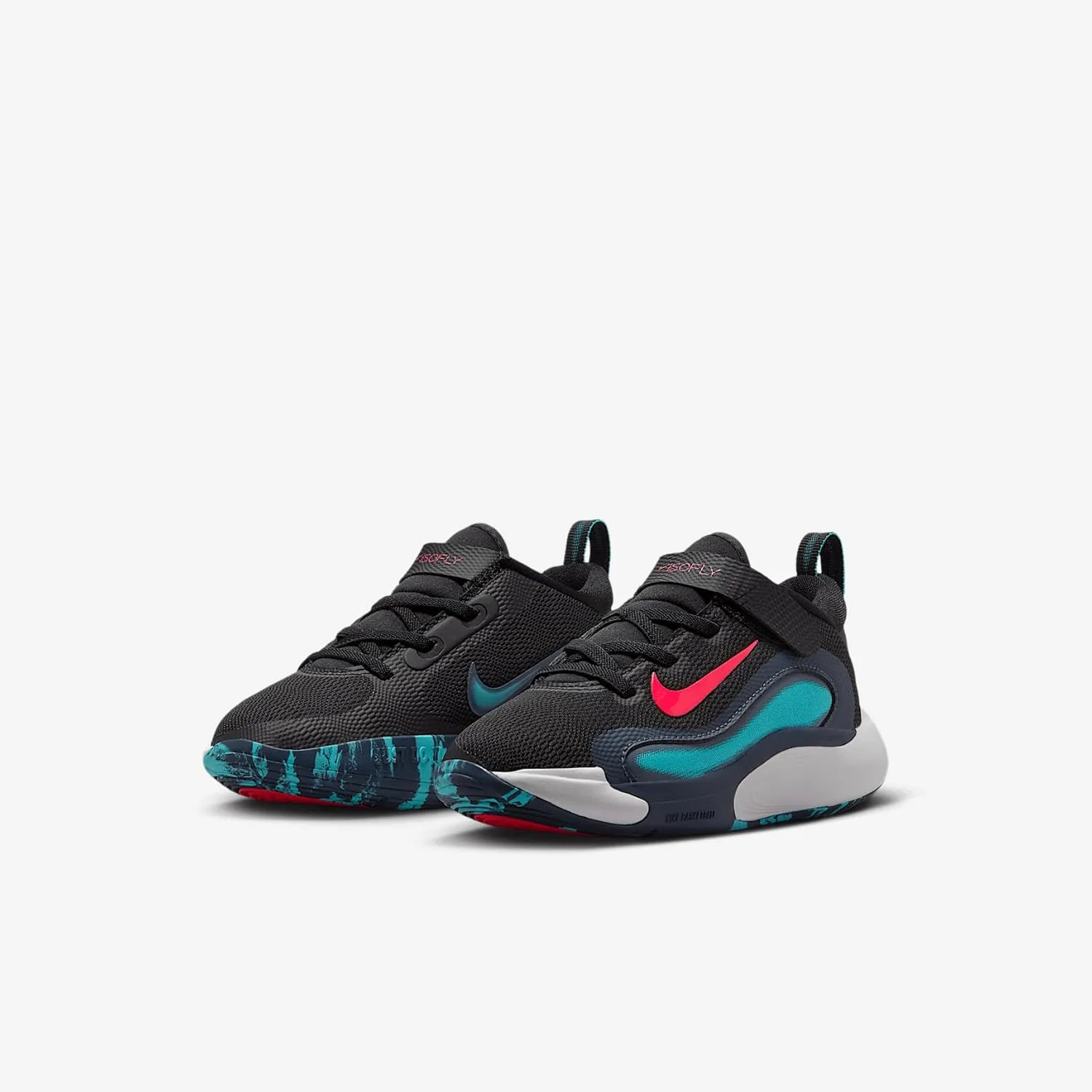 Nike IsoFly Little Kids' Basketball Shoes (FQ7670-004, Black/Dusty Cactus/Thunder Blue/Bright Crimson)