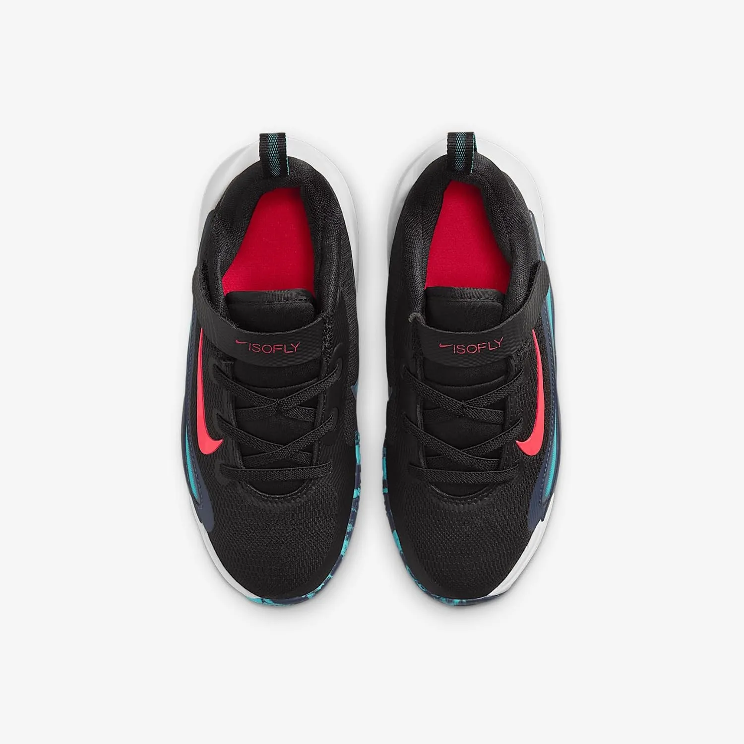 Nike IsoFly Little Kids' Basketball Shoes (FQ7670-004, Black/Dusty Cactus/Thunder Blue/Bright Crimson)