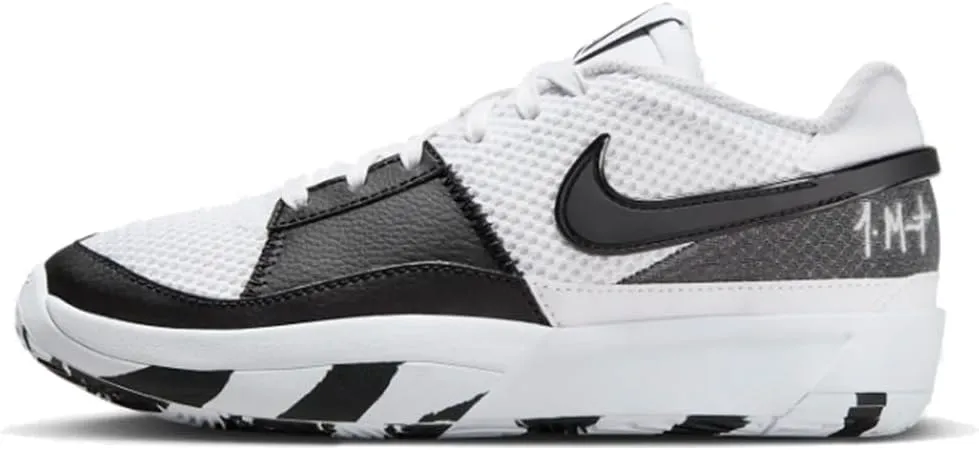 Nike Ja 1 Big Kids' Basketball Shoes (DX2294-102, White/Black-White) Size 1