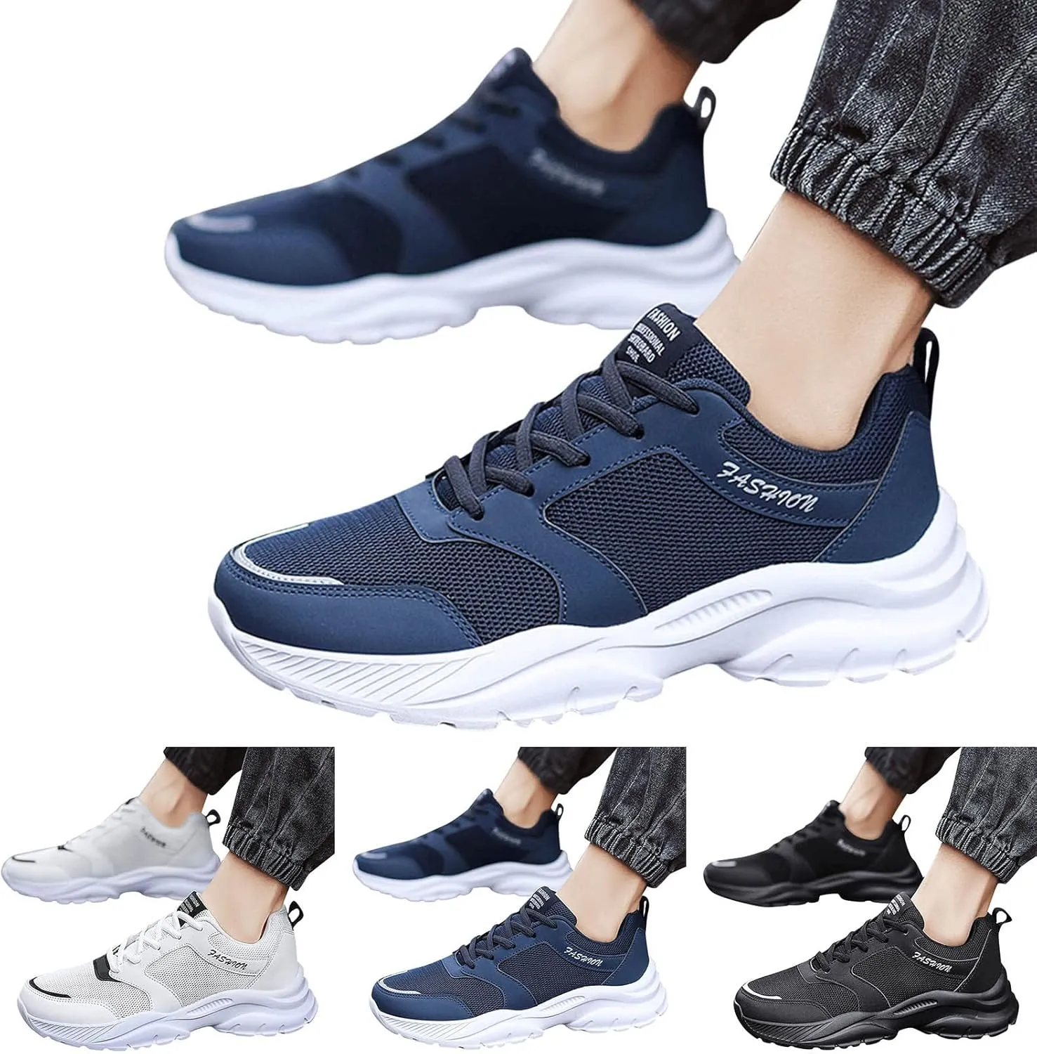 Non Slip Work Sport Shoes for Men Recovery Air Athletic Running Tennis Shoe Arch Support Walking Shoes for Men
