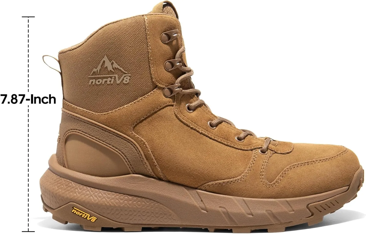 NORTIV 8 Men's Military Tactical Boot Lightweight Comfortable Boots for Work All Day Side Zipper Motorcycle Combat Hiking Boots 8 Inches Metrostrike