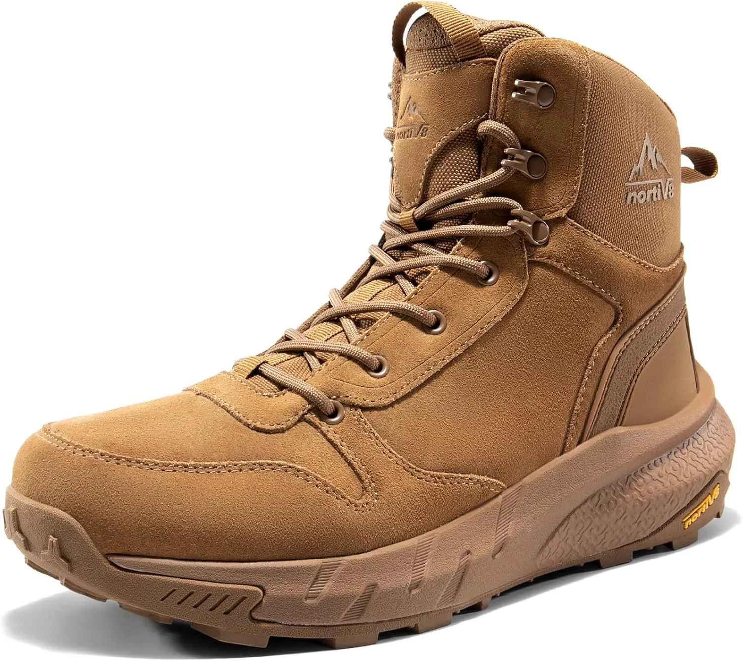 NORTIV 8 Men's Military Tactical Boot Lightweight Comfortable Boots for Work All Day Side Zipper Motorcycle Combat Hiking Boots 8 Inches Metrostrike