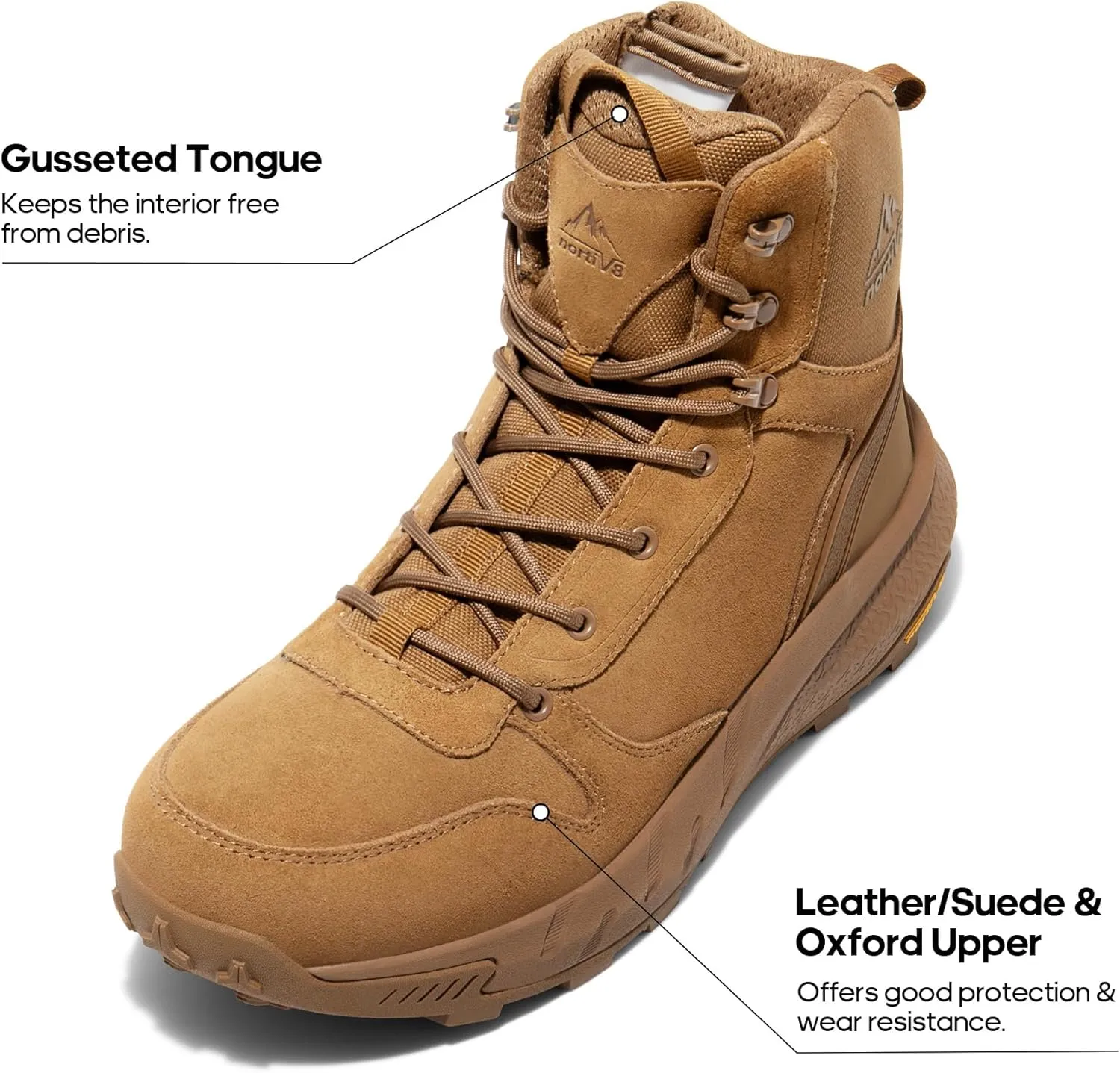 NORTIV 8 Men's Military Tactical Boot Lightweight Comfortable Boots for Work All Day Side Zipper Motorcycle Combat Hiking Boots 8 Inches Metrostrike