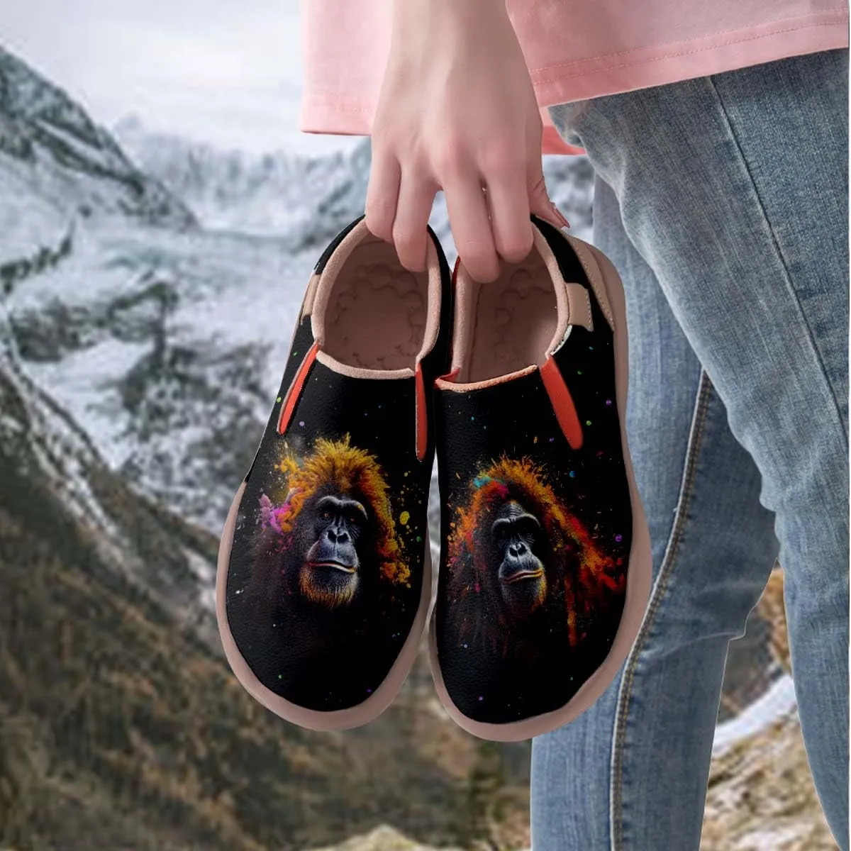 Onehorse Kids Slip On Sneakers Boy Girl Walking Casual Loafers Animal Splatter Art Painted Travel Holiday Shoes(Big Kid/Little Kid/Toddler)