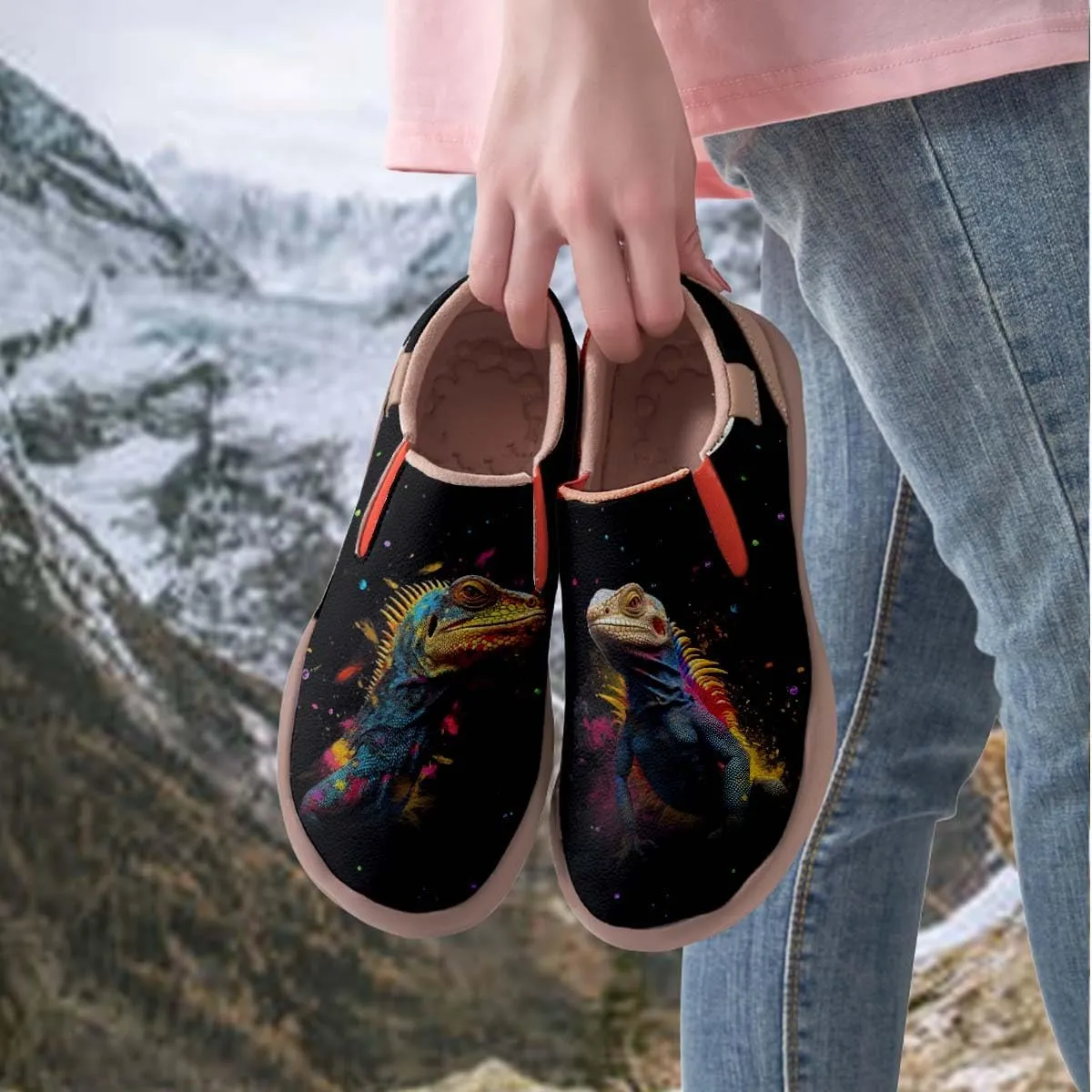 Onehorse Kids Slip On Sneakers Boy Girl Walking Casual Loafers Animal Splatter Art Painted Travel Holiday Shoes(Big Kid/Little Kid/Toddler)