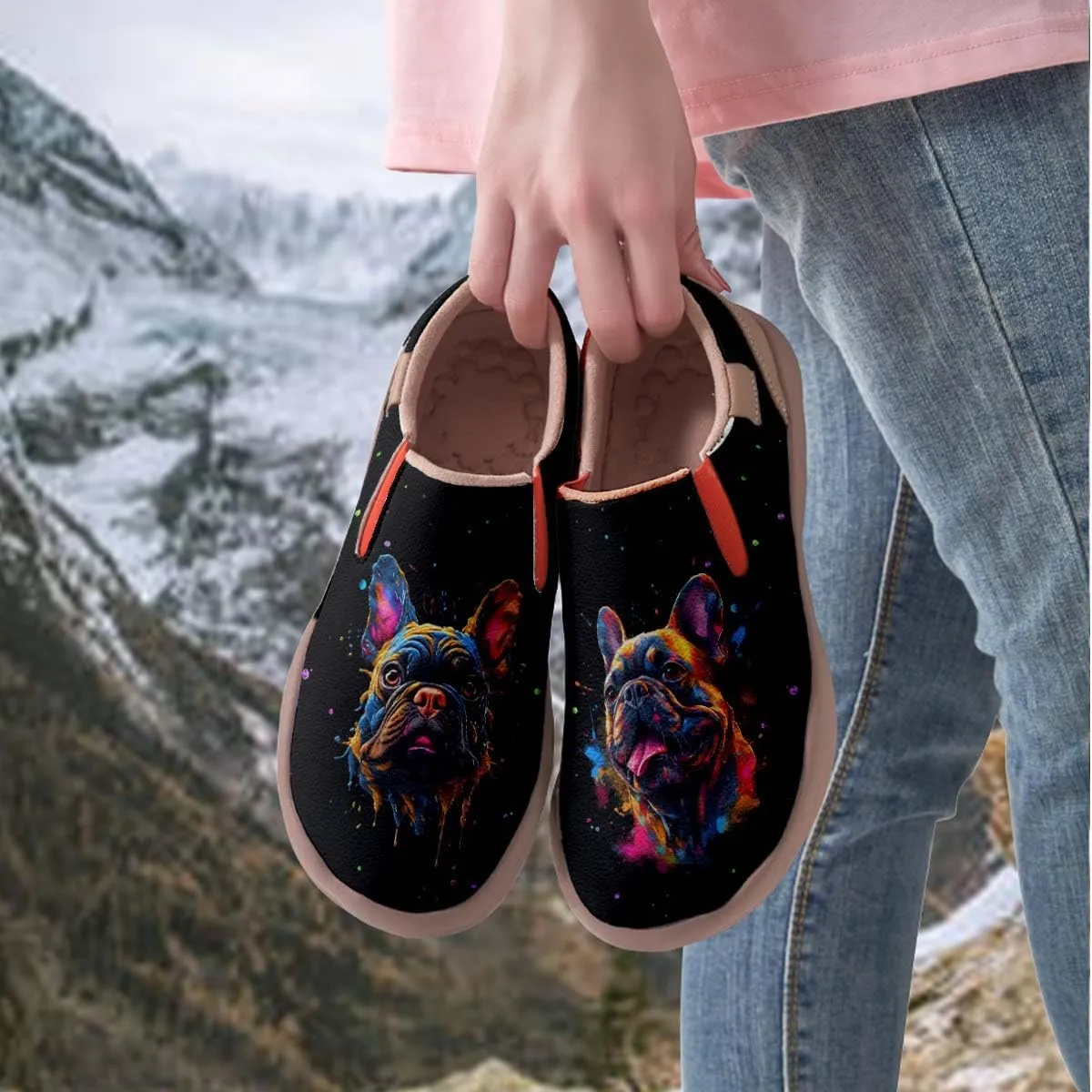 Onehorse Kids Slip On Sneakers Boy Girl Walking Casual Loafers Animal Splatter Art Painted Travel Holiday Shoes(Big Kid/Little Kid/Toddler)