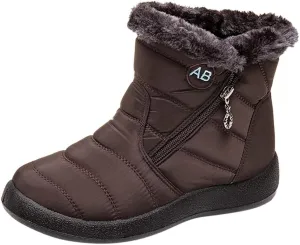 peqiut Womens Snow Boots Winter Snow Shoes Non Slip Fleece Cotton Winter Solid Color Ankle Boots Warm Booties Comfort