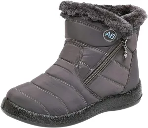 peqiut Womens Snow Boots Winter Snow Shoes Non Slip Fleece Cotton Winter Solid Color Ankle Boots Warm Booties Comfort