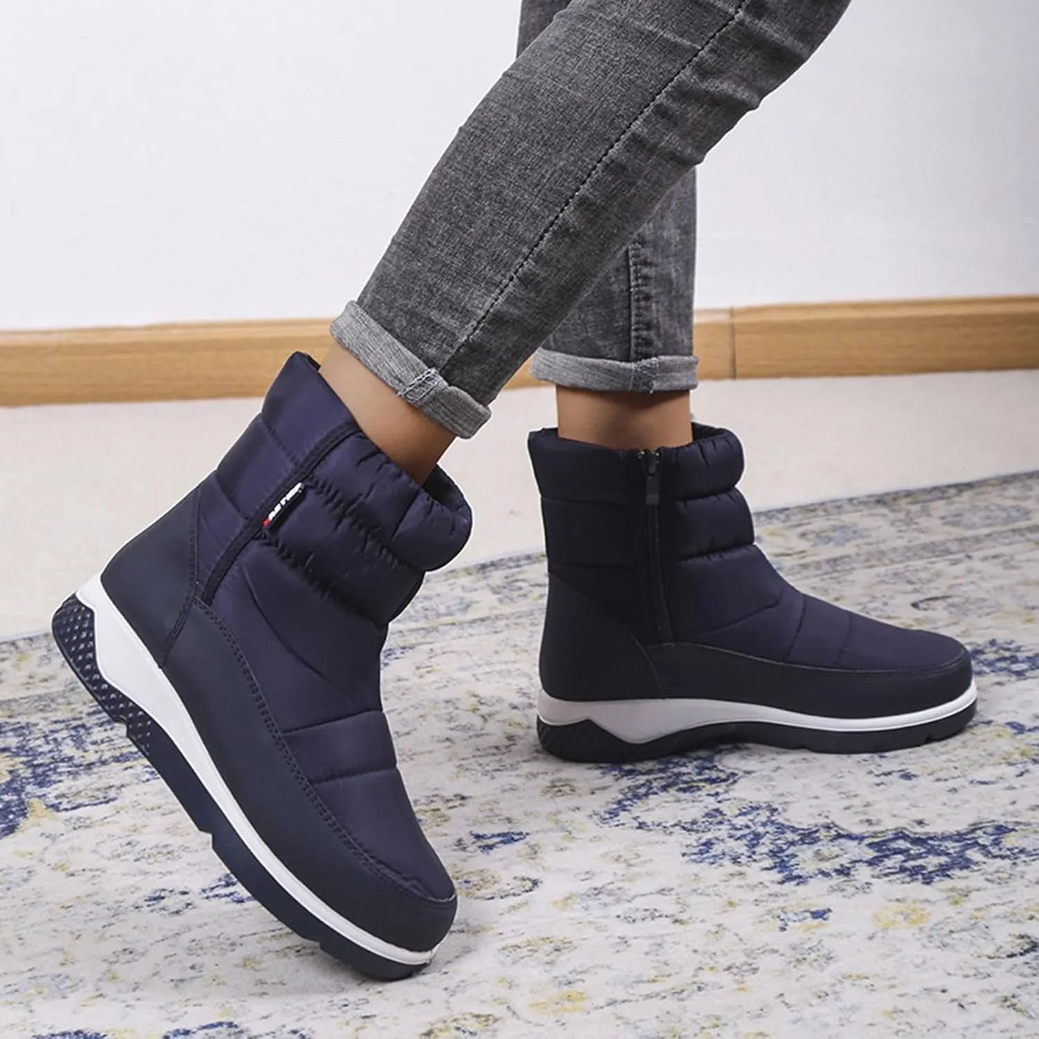 peqiut Womens Snow Boots Winter Snow Shoes Non Slip Long Tube Winter Ankle Boots Ladies Lightweight Outdoor Booties Comfort