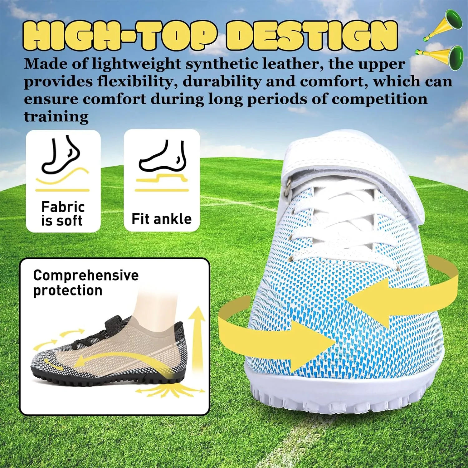 RDGO Boys Girls Soccer Cleats Indoor Soccer Shoes (Little Kid/Big Kid) TF