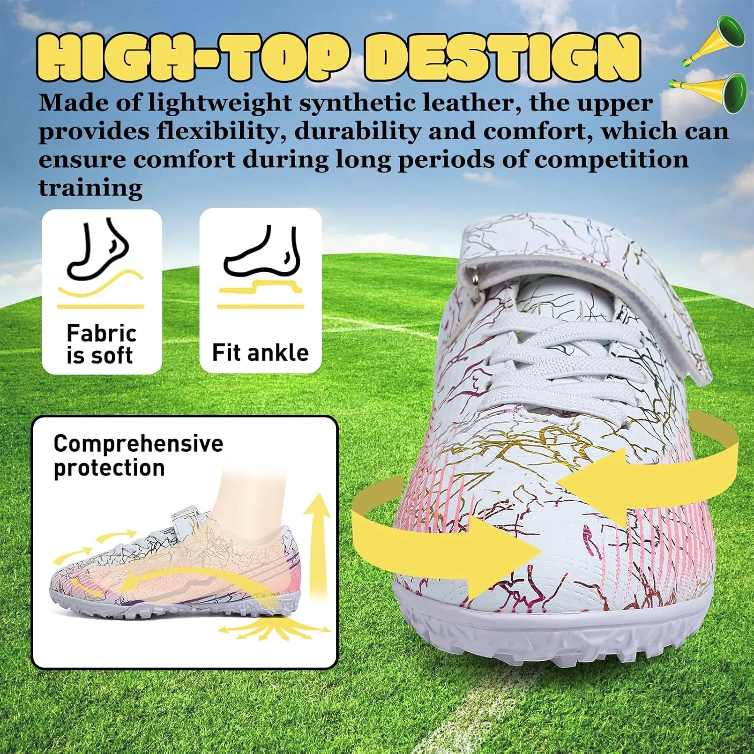 RDGO Boys Girls Soccer Cleats Indoor Soccer Shoes (Little Kid/Big Kid) TF