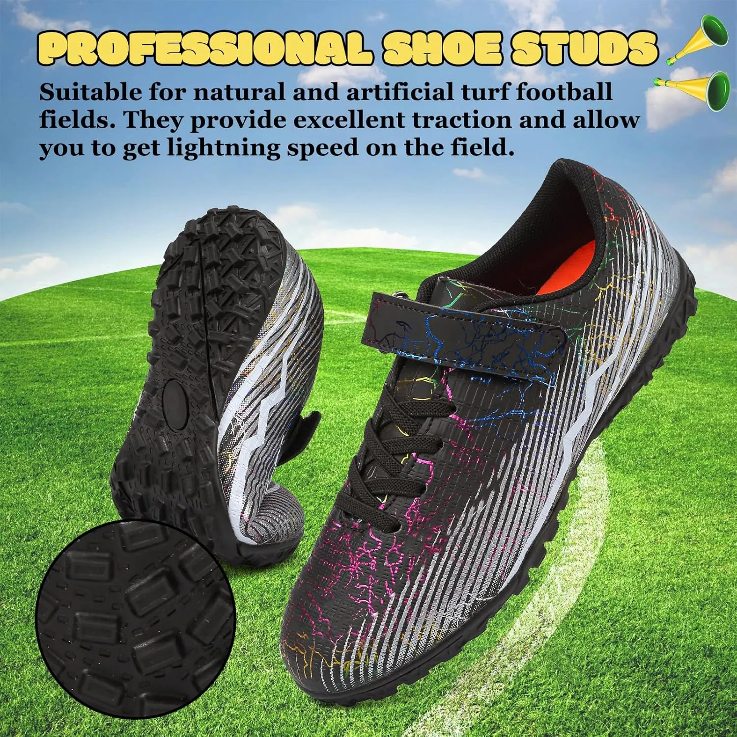 RDGO Boys Girls Soccer Cleats Lace Up Cleats(Little Kid/Big Kid)/AG