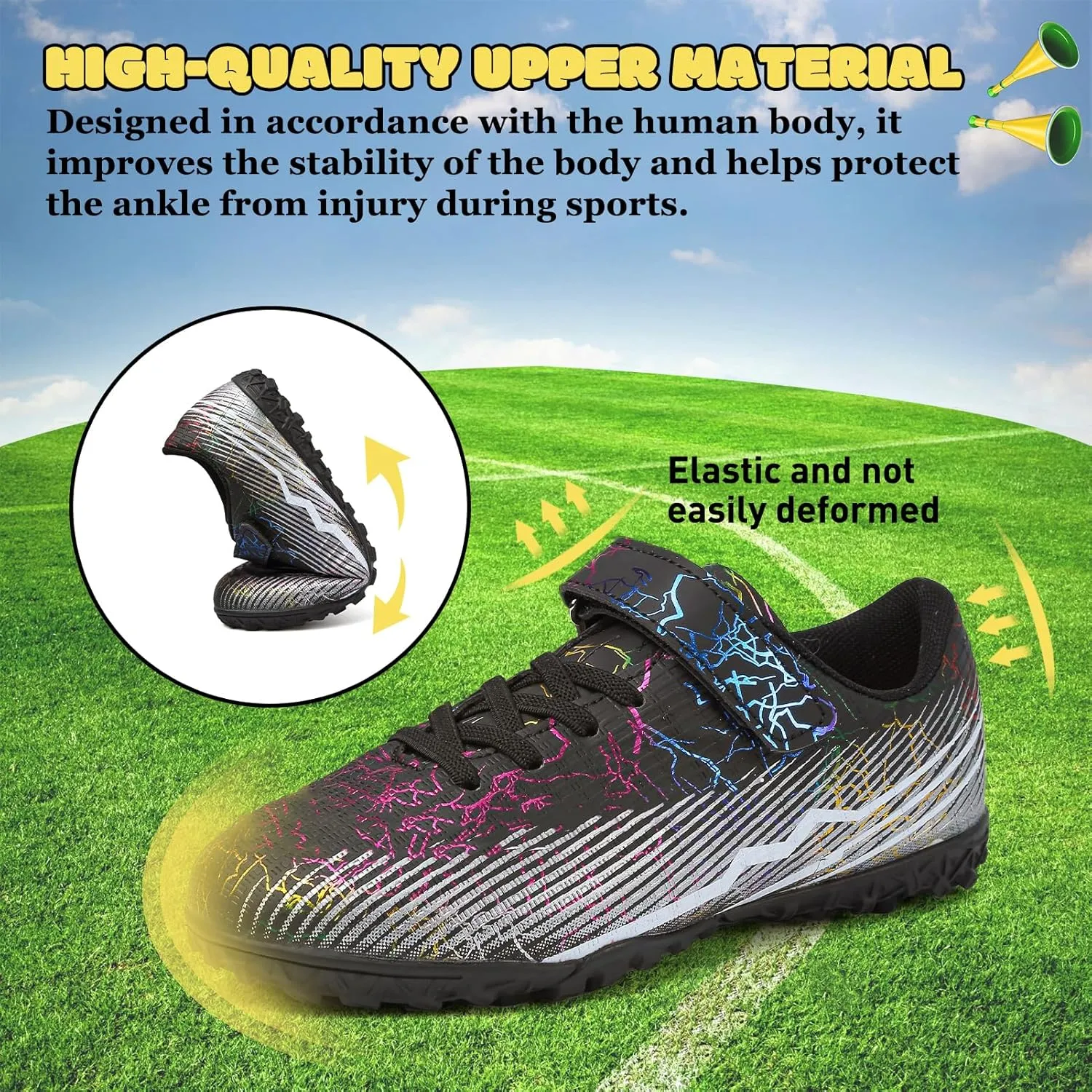 RDGO Boys Girls Soccer Cleats Lace Up Cleats(Little Kid/Big Kid)/AG