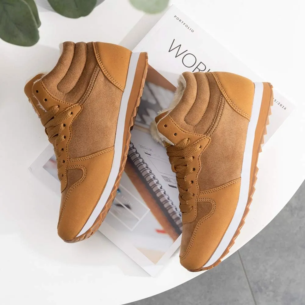 Rojeam Womens Mens Winter Snow Boots Fur Lined Ankle Booties Short Boots Casual Hiking Boots