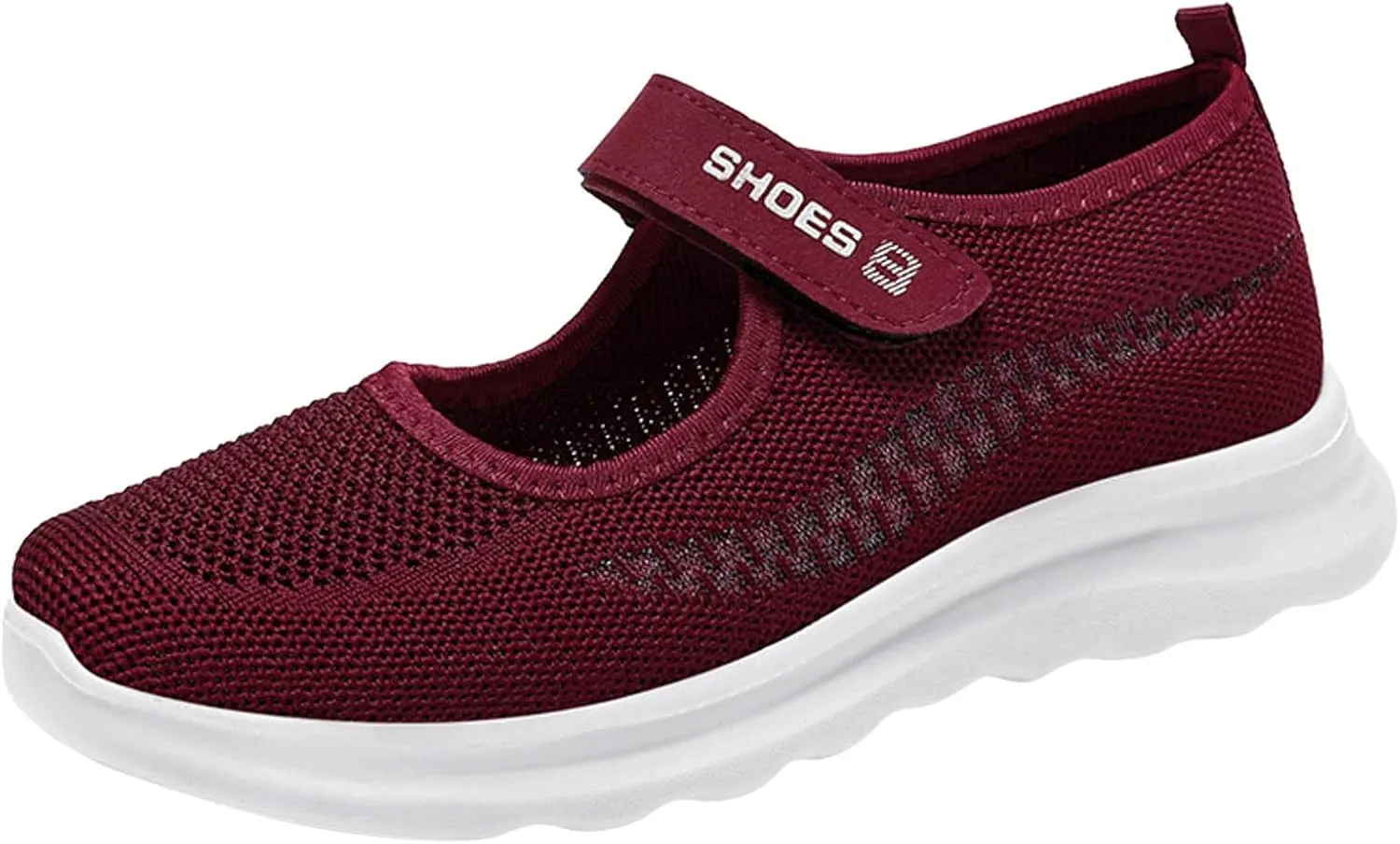 Running Shoes for Women Flat Bottom Non Slip Mesh Breathable Shoes Hook Loop Recovery Shoes for Elderly Women